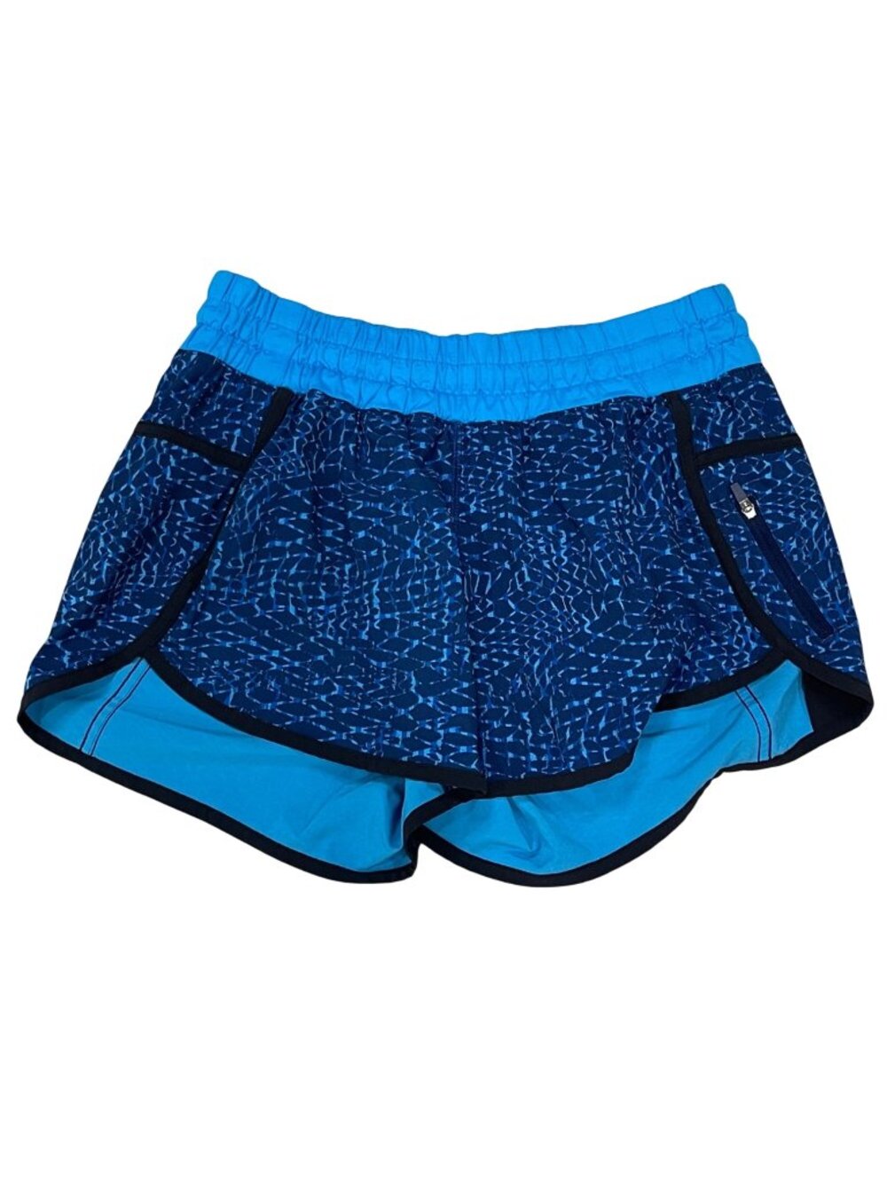 Lululemon Tracker Short III Women's Size 6 Samba Snake Kayak Blue Running Shorts